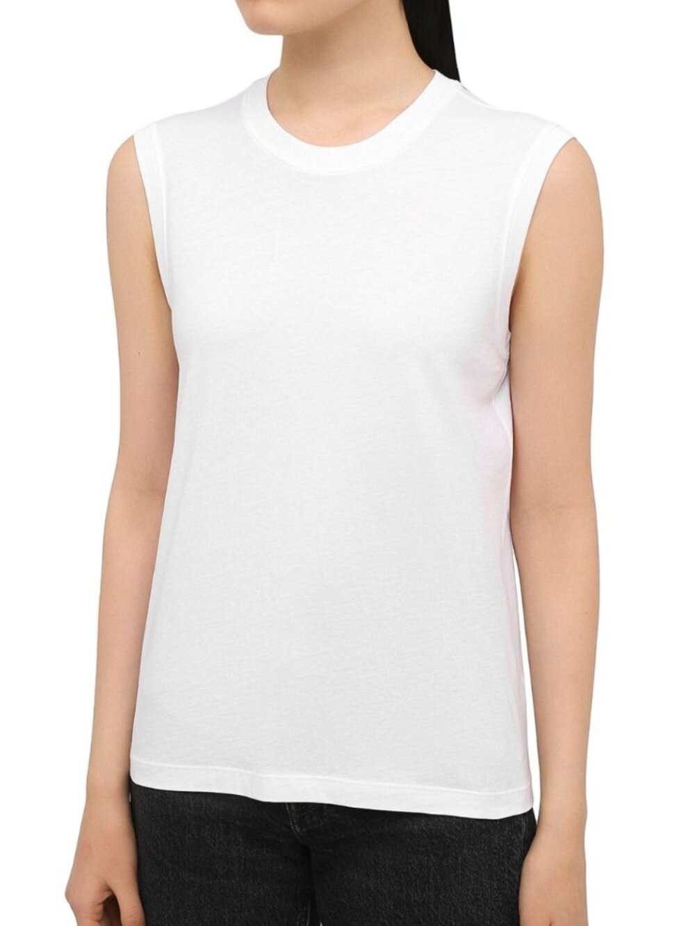 NWT ATM Anthony Thomas Melillo White Cotton Muscle Tank Top Size Small